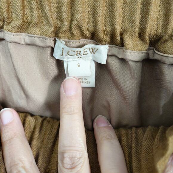 J.Crew Wool Blend Tan Sidewalk Skirt Size 6 Small Elastic Waist Pockets Pull On - Picture 5 of 6